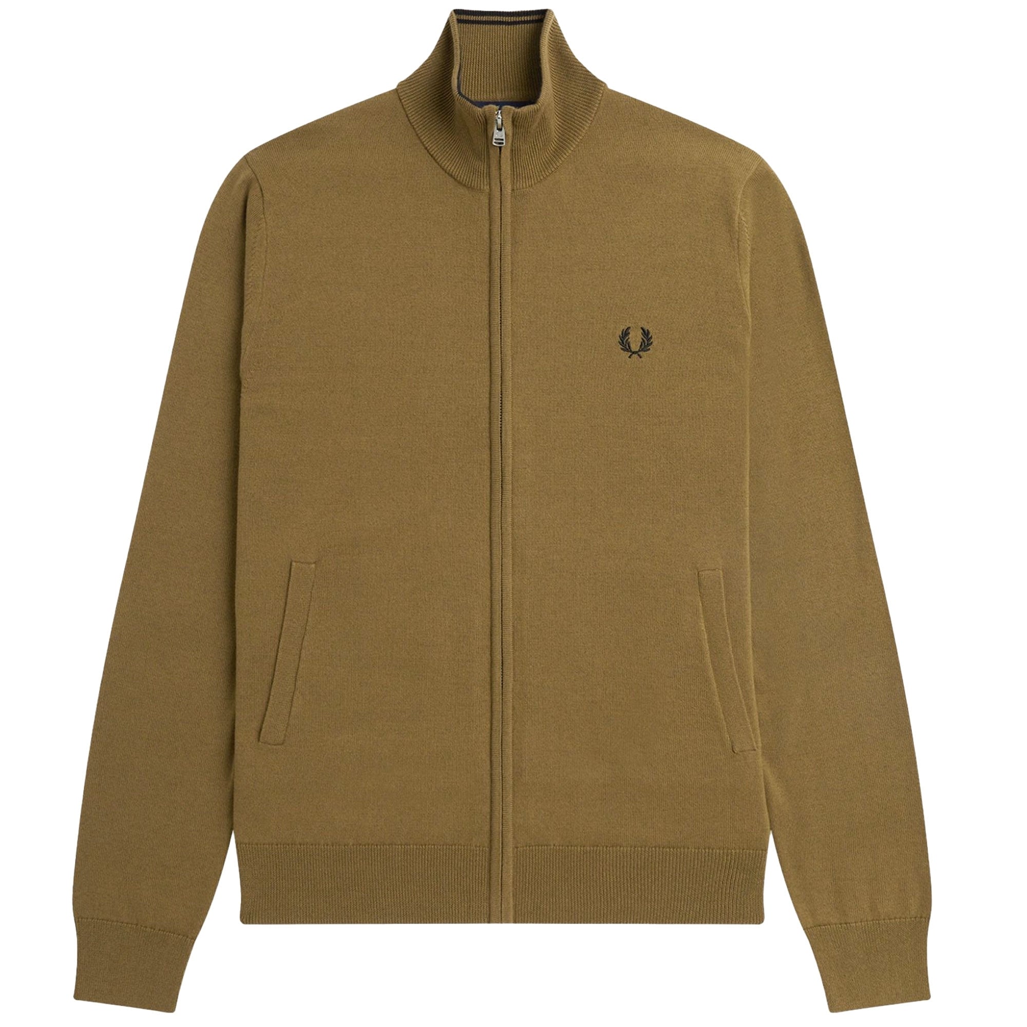 Fred Perry K4 Classic Zip Through Cardigan - Shaded Stone