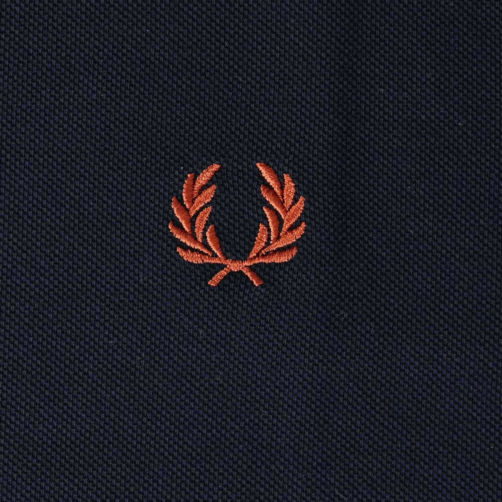 Fred Perry Striped Collar Polo Shirt - Navy