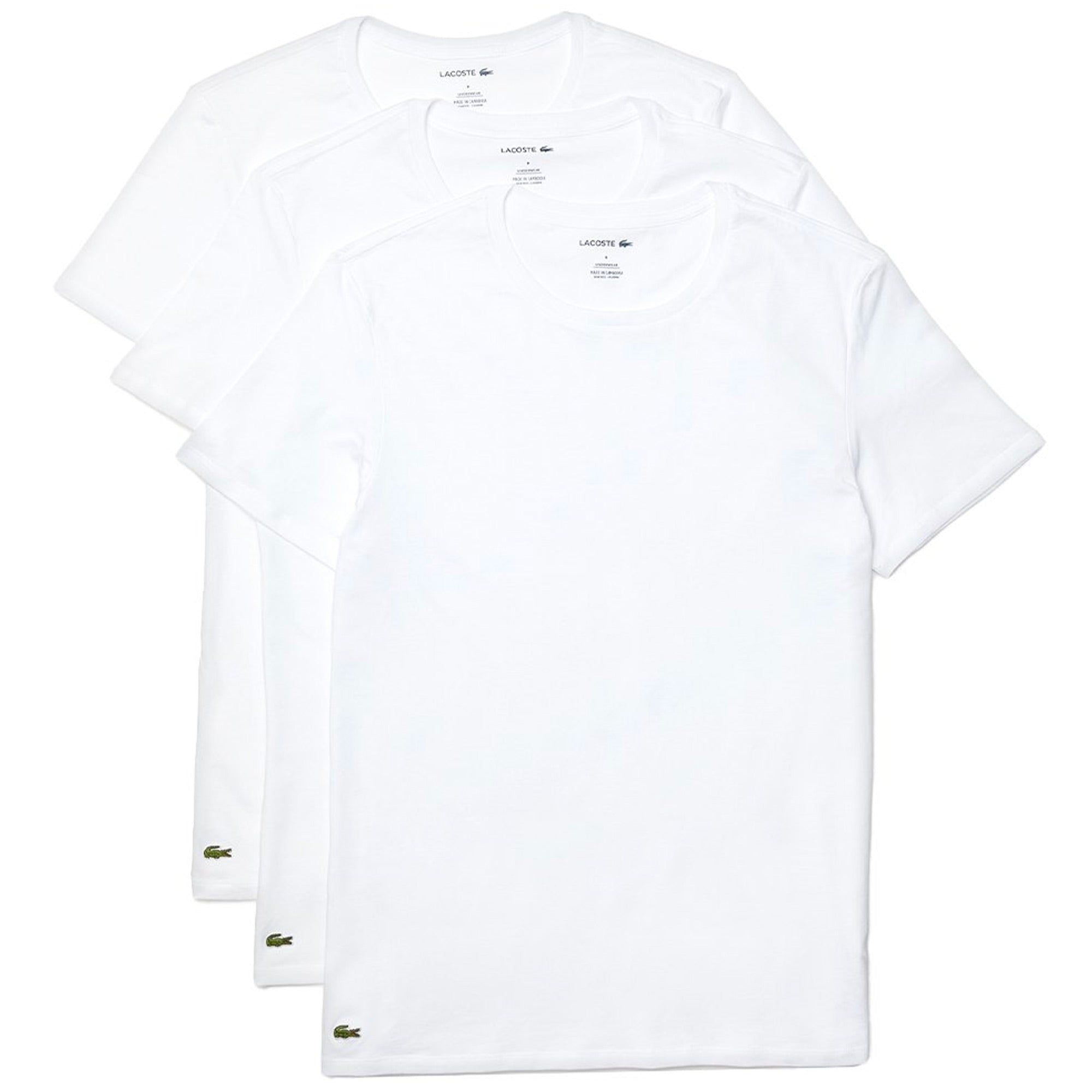 Lacoste Crew Neck Cotton T-Shirt 3-Pack -  White