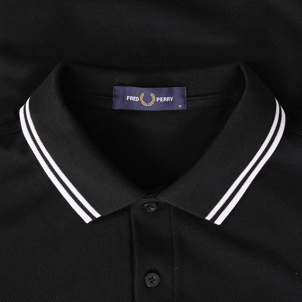 Fred Perry M3600 Twin Tipped Polo Shirt - Black/White