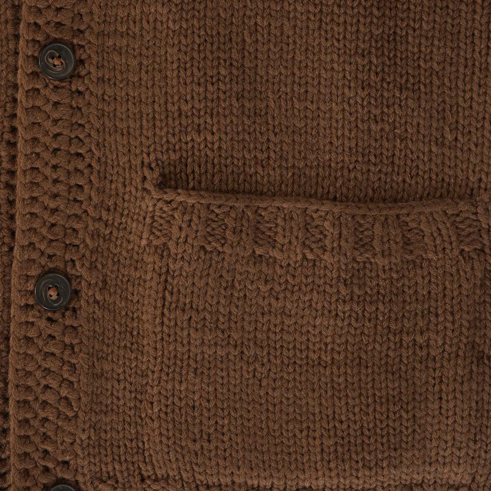 YMC Appalachian Handknit Waistcoat - Brown
