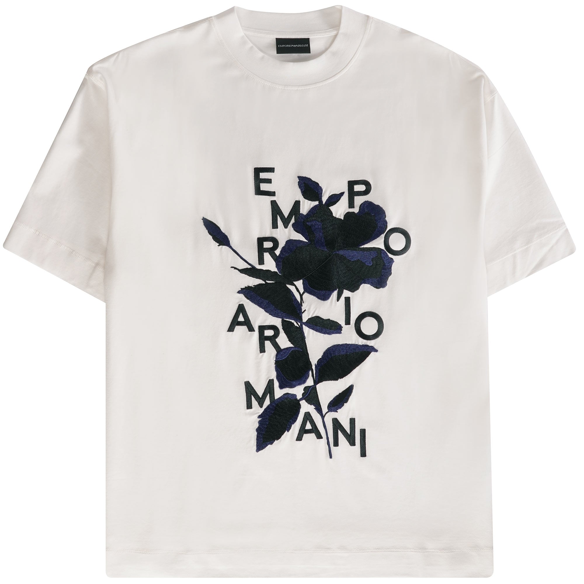 Emporio Armani Floral Logo T-Shirt - Bianco
