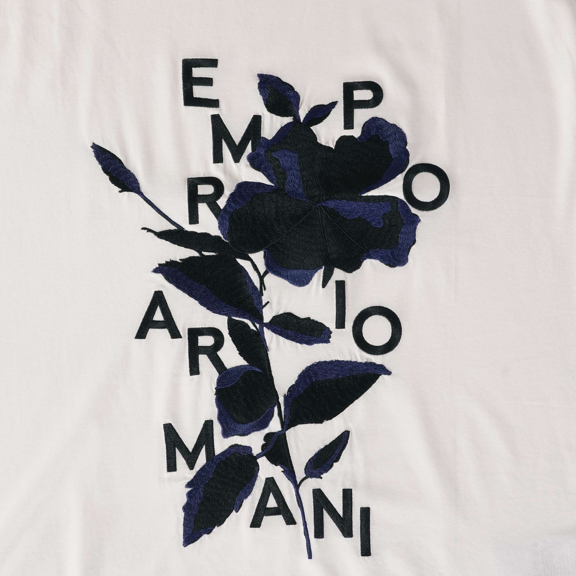 Emporio Armani Floral Logo T-Shirt - Bianco