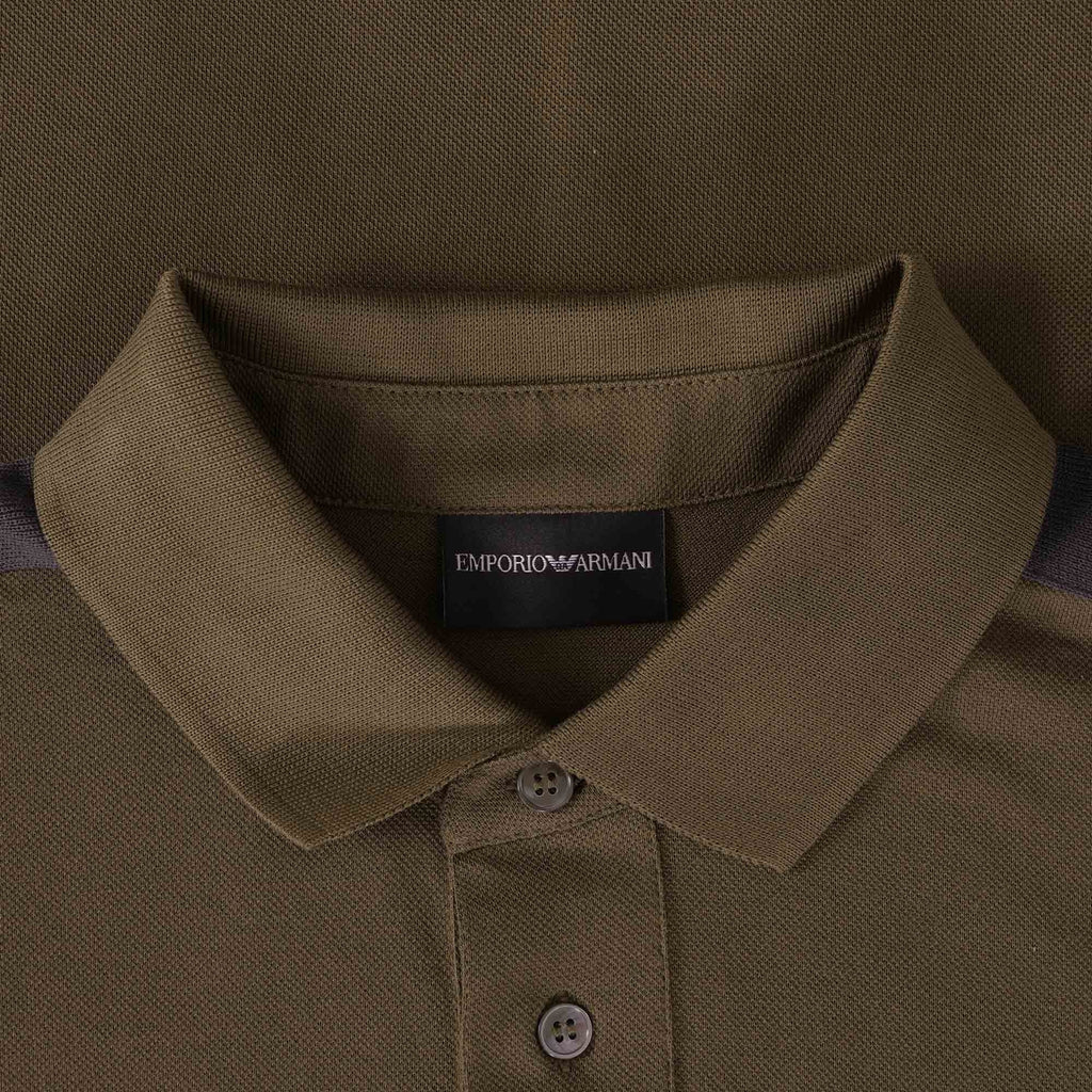 Emporio Armani Two Tone Polo Shirt - Fango