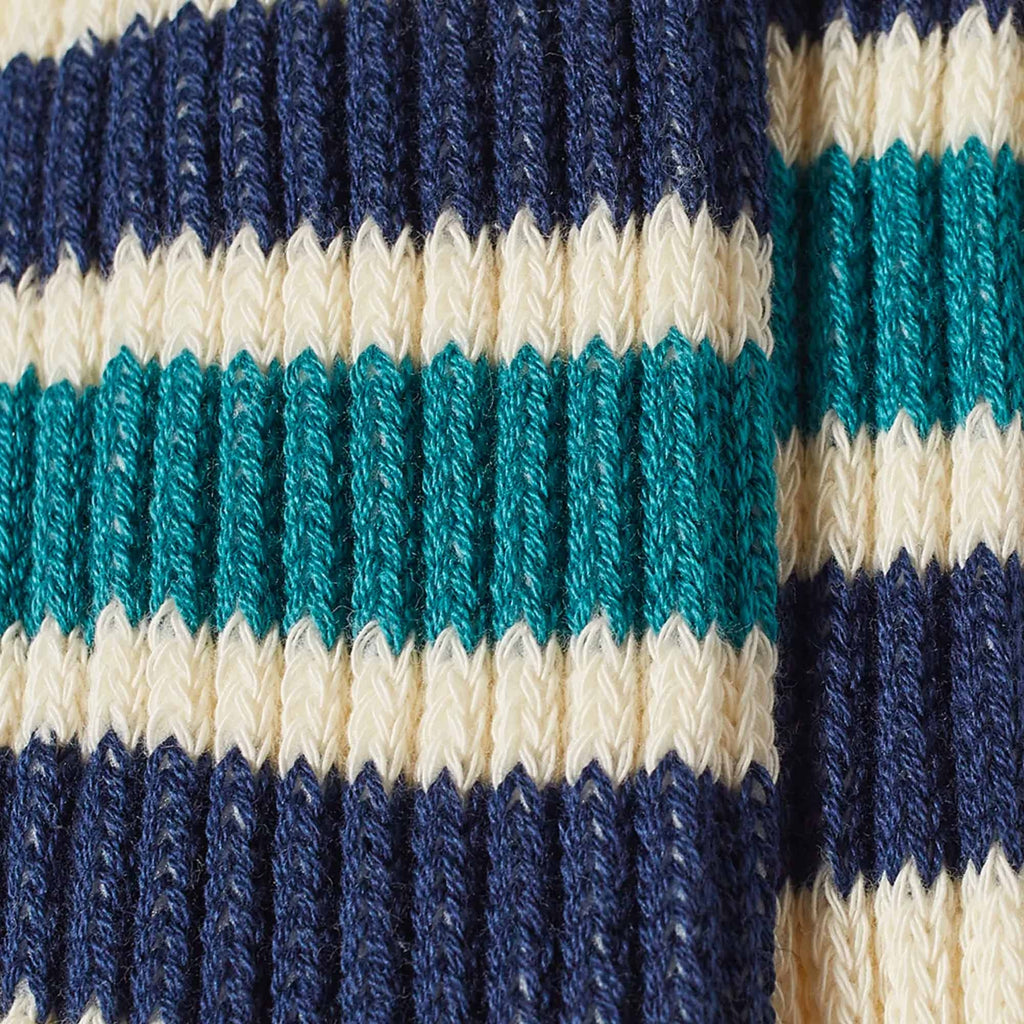 RoToTo Socks Coarse Ribbed Old School Crew Socks - Navy