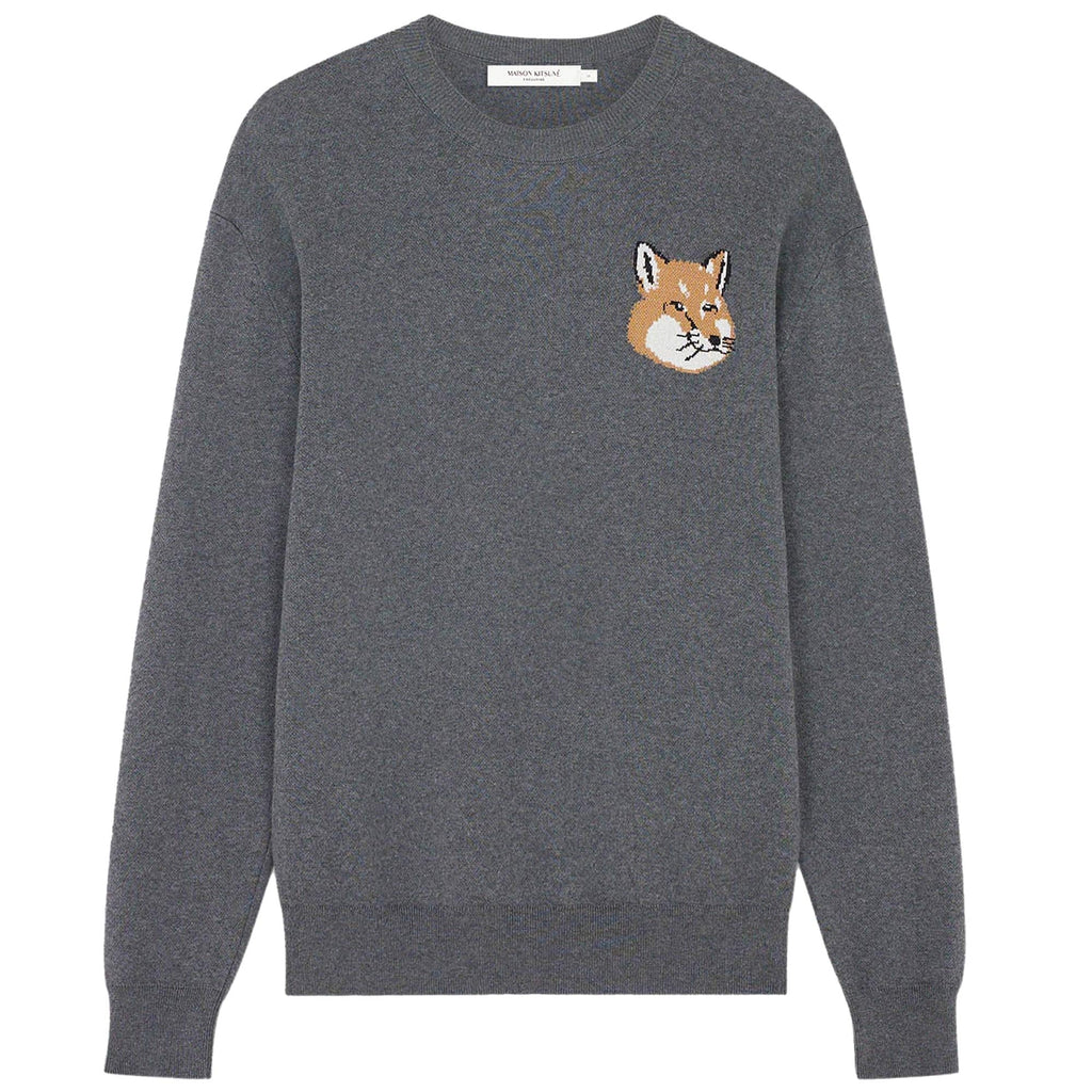 Mini Fox Head Intarsia Comfort Jumper - Dark Grey