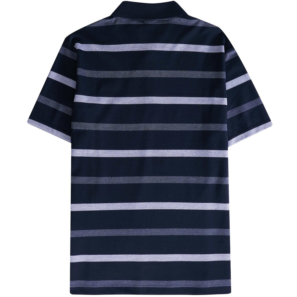 Paul and Shark Striped Polo Shirt - Navy