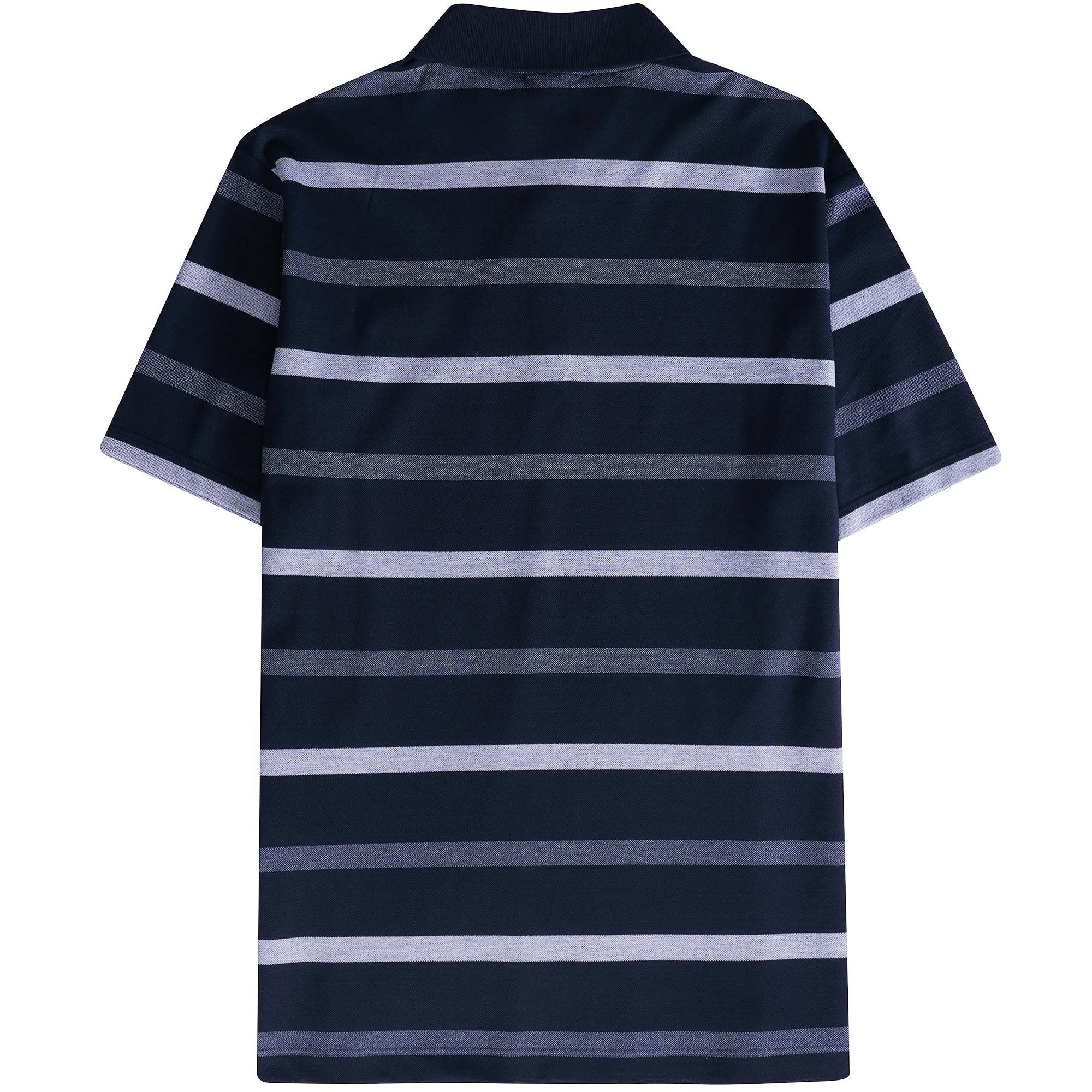 Paul and Shark Striped Polo Shirt - Navy