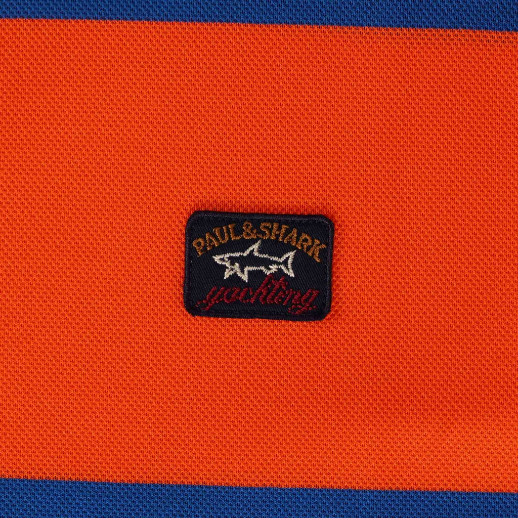 Paul and Shark Striped Polo Shirt - Orange