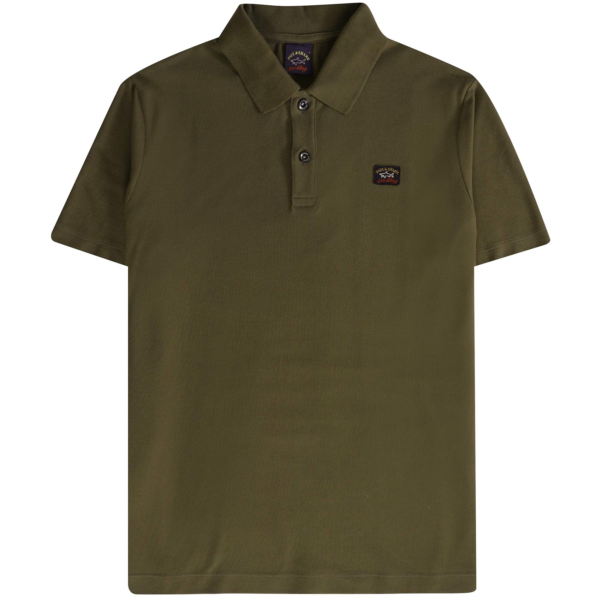 Paul and Shark Logo Polo Shirt - Khaki