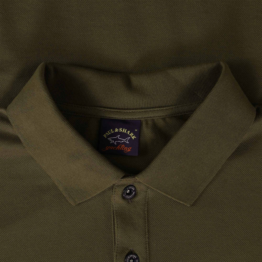 Paul and Shark Logo Polo Shirt - Khaki