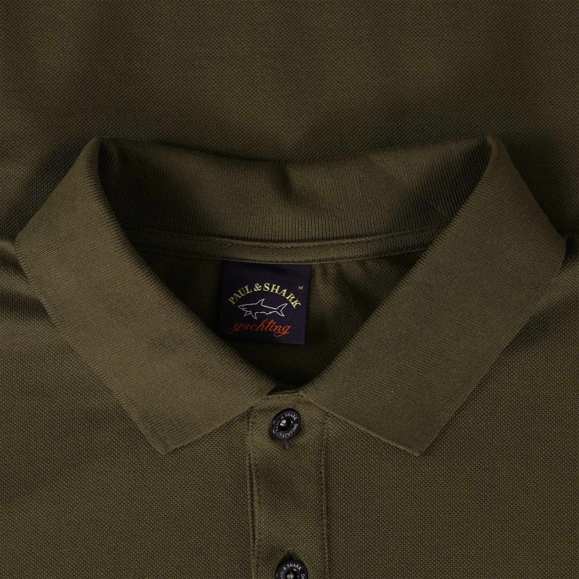 Paul and Shark Logo Polo Shirt - Khaki