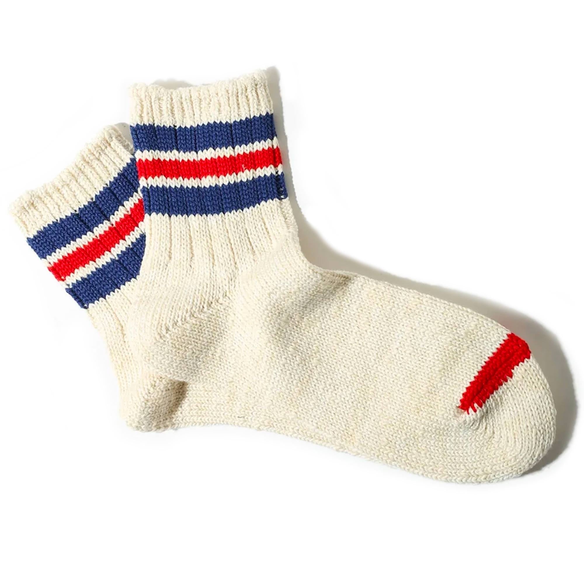 Anonymous Ism Stripes Short Slub Socks - Off White
