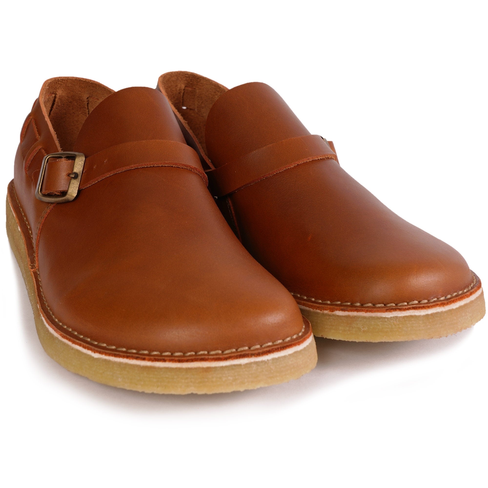 Yogi Corso Leather Buckle Monk Shoes - Burnt Orange