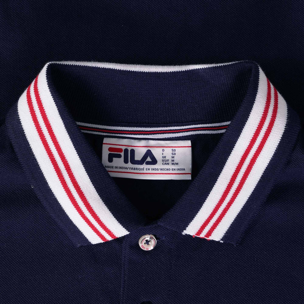 Fila Vintage Faraz Tipped Rib Polo Shirt - Fila Navy
