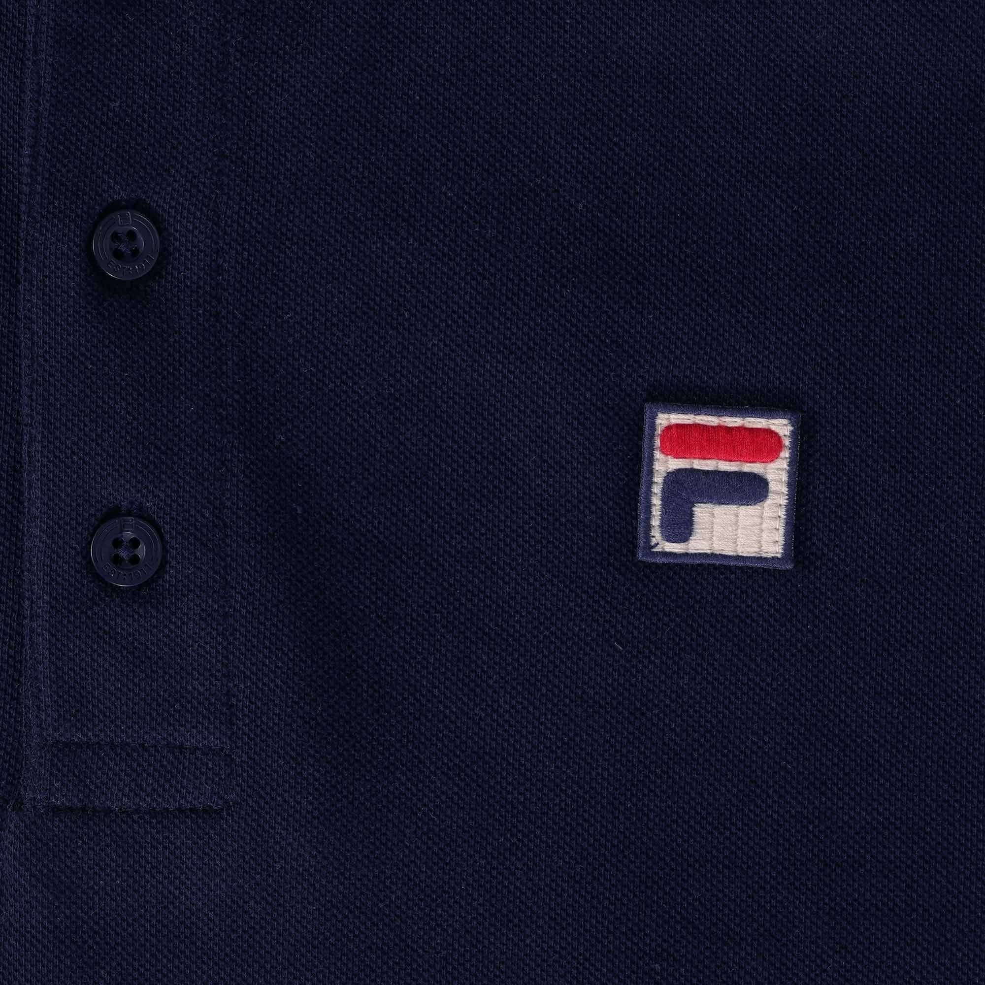 Fila Vintage Faraz Tipped Rib Polo Shirt - Fila Navy