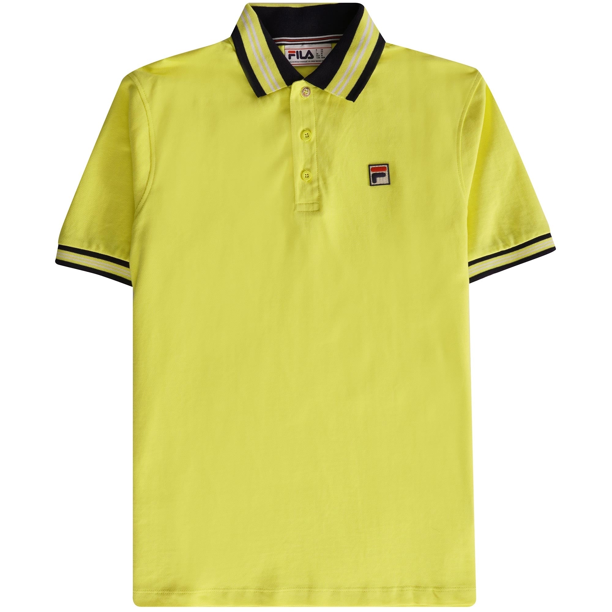 Fila Vintage Faraz Tipped Rib Polo Shirt - Limelight