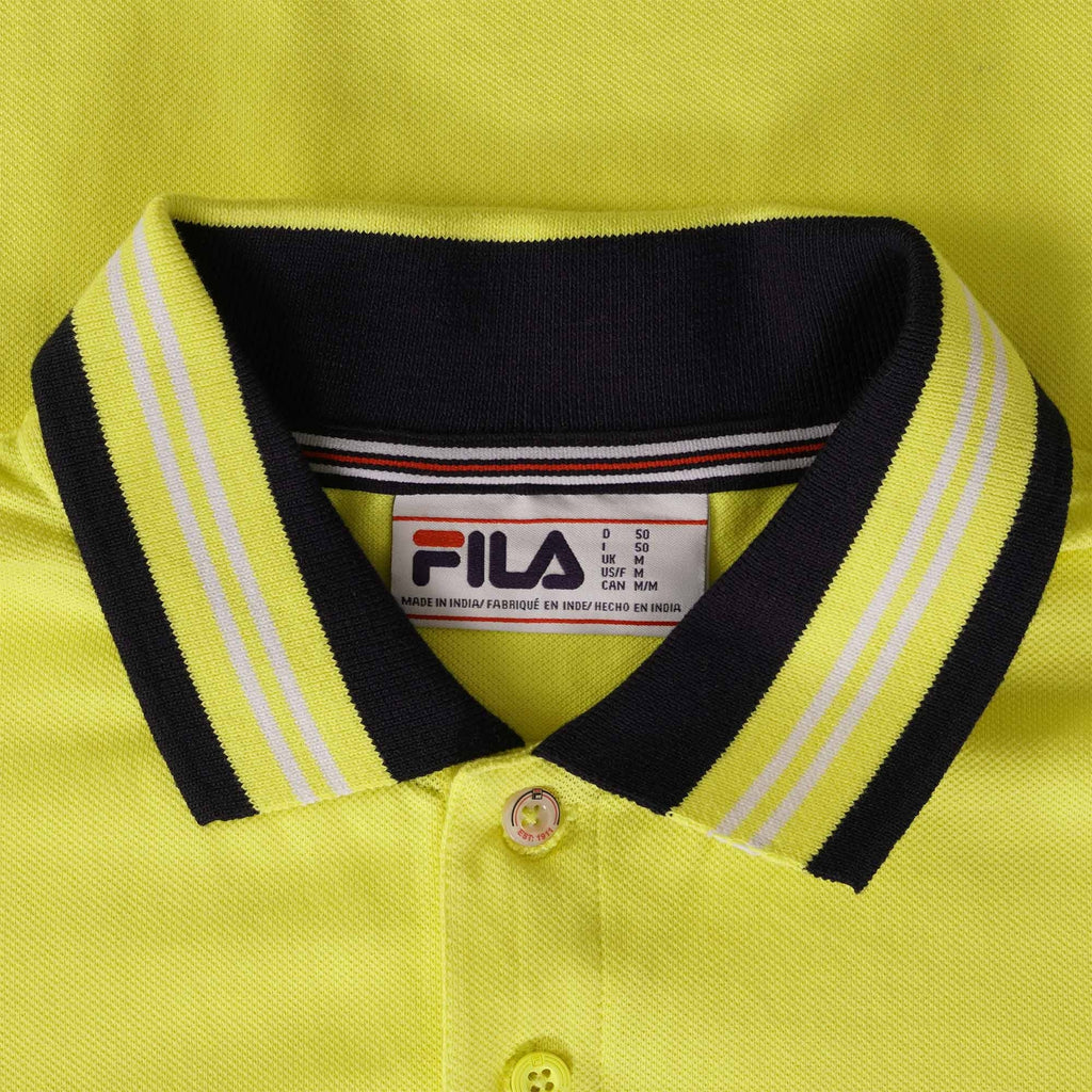 Fila Vintage Faraz Tipped Rib Polo Shirt - Limelight