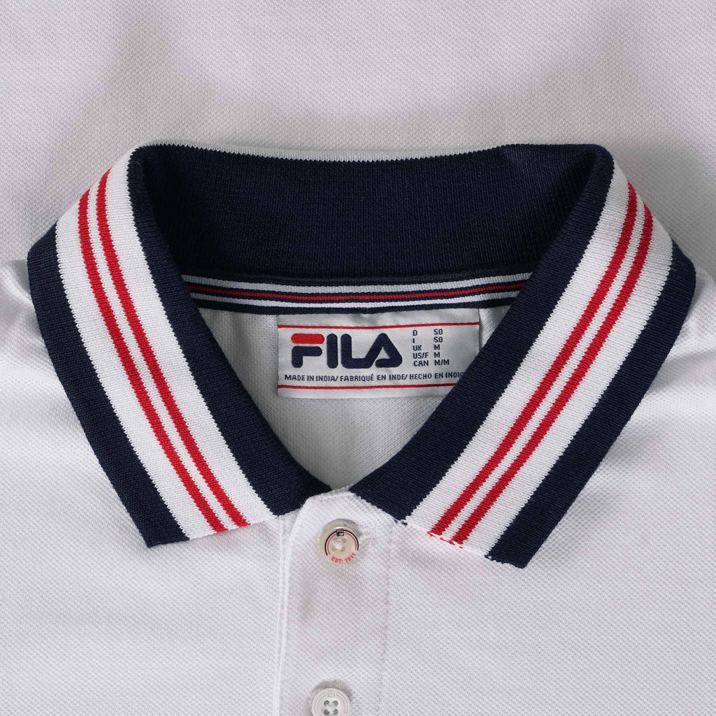 Fila Vintage Faraz Tipped Rib Polo Shirt - White