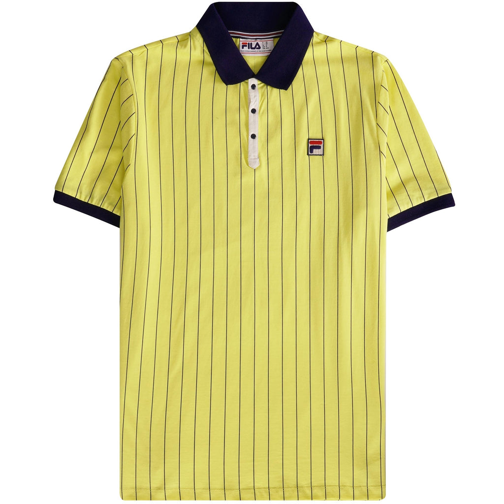 Fila Vintage BB1 Classic Vintage Striped Polo Shirt - Limelight