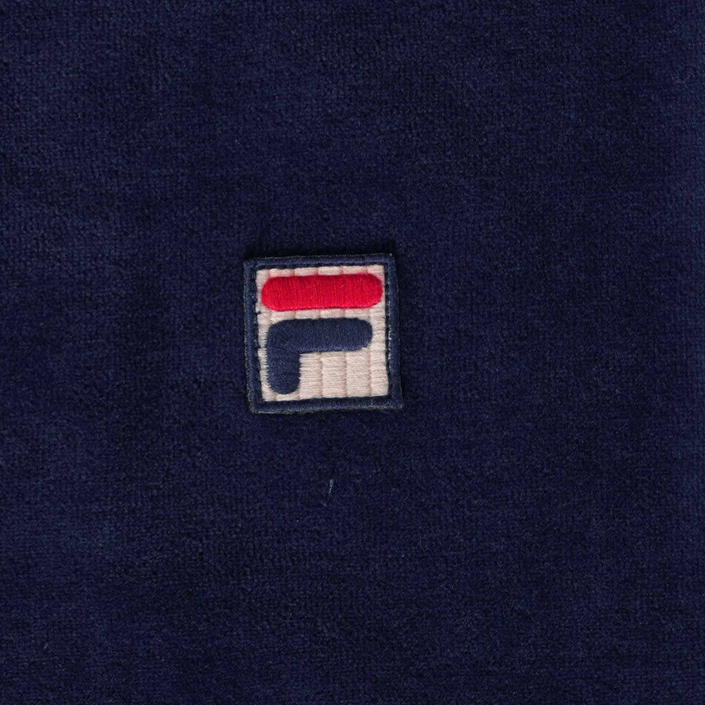 Fila Vintage Lucas Short Sleeved Velour Track Top - Navy