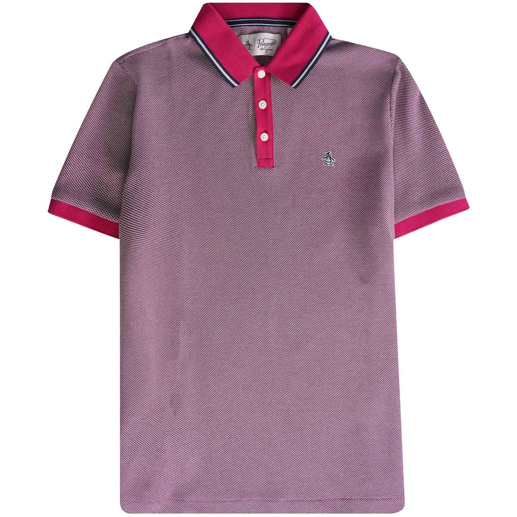 Original Penguin Birdseye Organic Cotton Pique Polo Shirt - Sangria