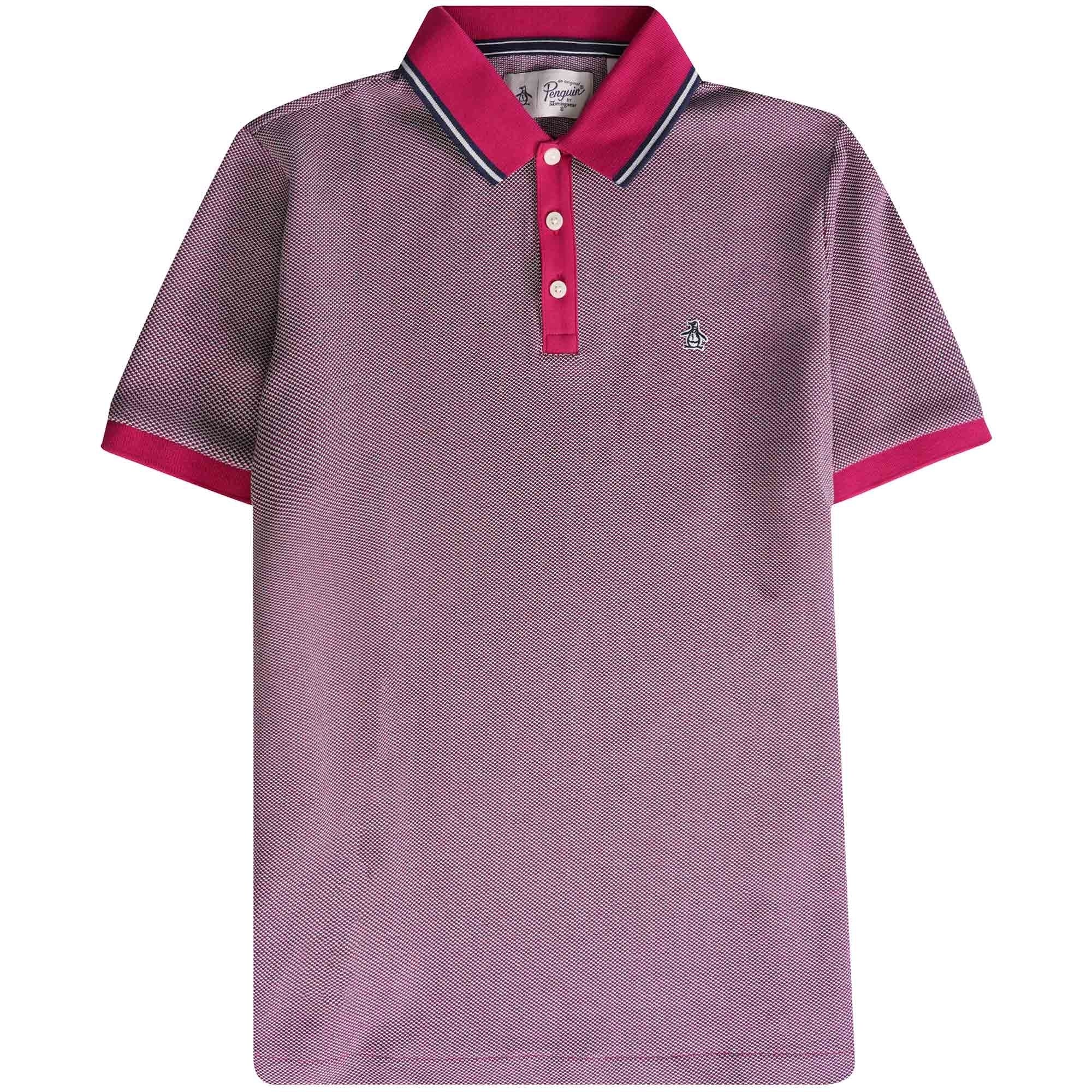 Original Penguin Birdseye Organic Cotton Pique Polo Shirt - Sangria