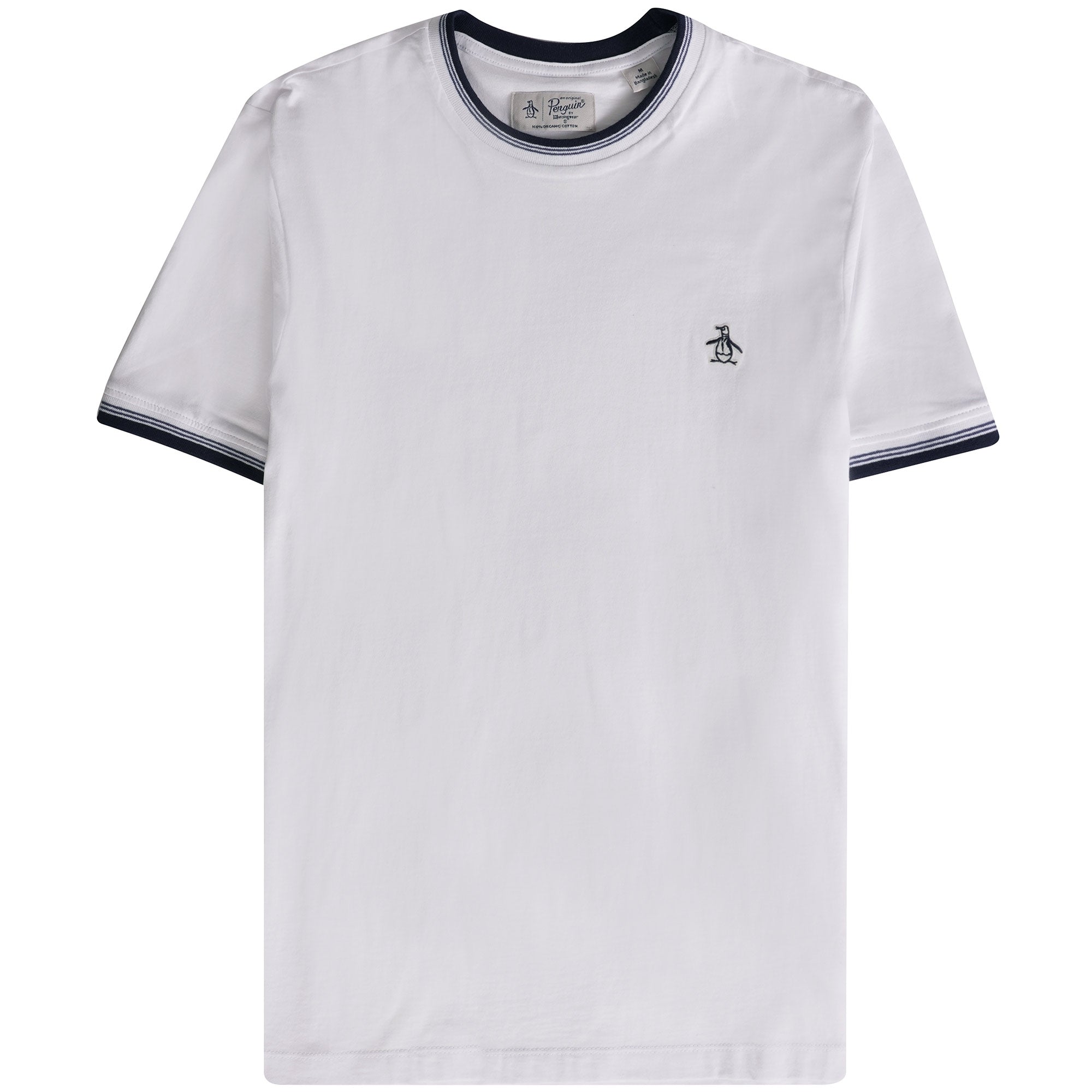 Original Penguin Sticker Pete Tipped Ringer Organic Cotton T-Shirt - Dark Sapphire