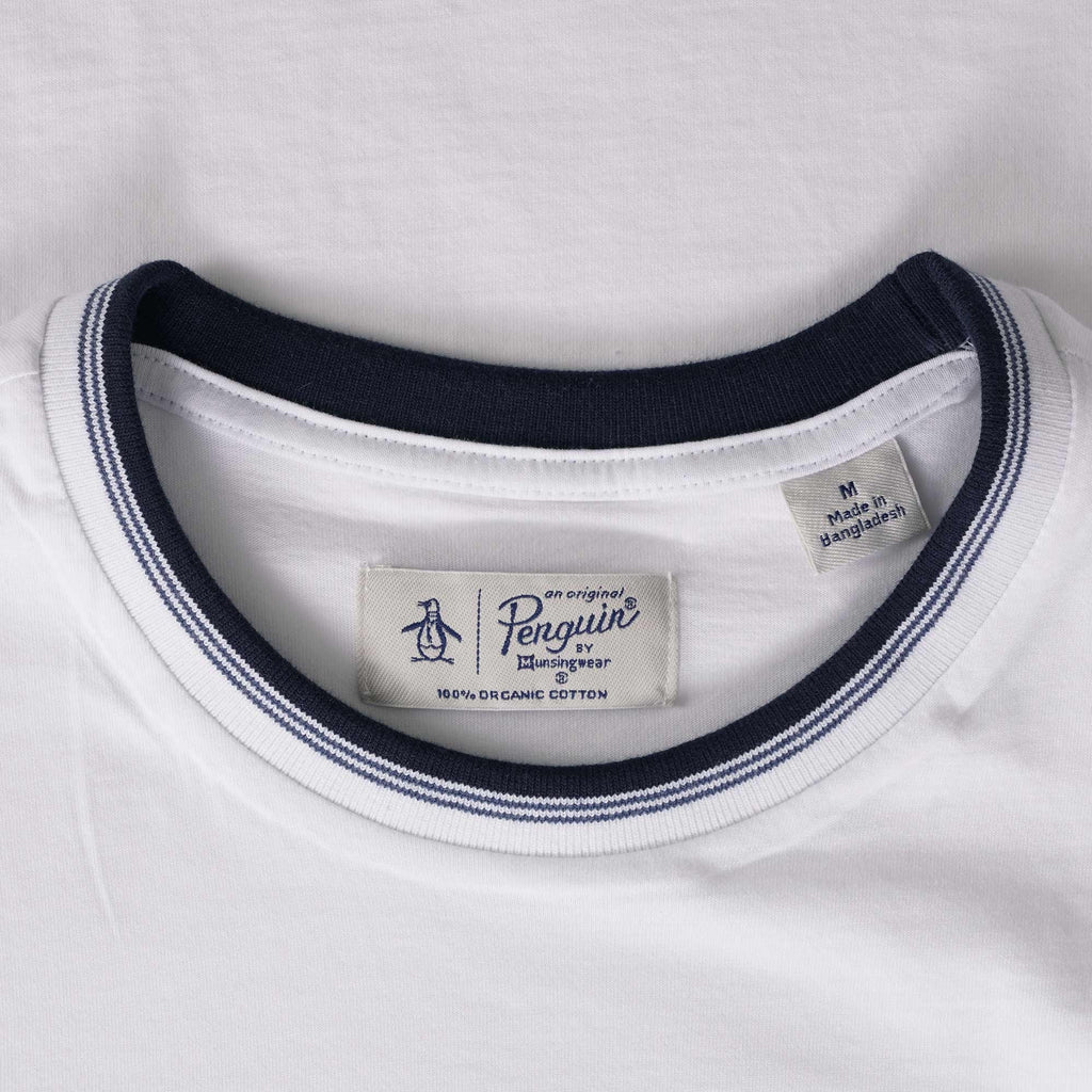 Original Penguin Sticker Pete Tipped Ringer Organic Cotton T-Shirt - Dark Sapphire