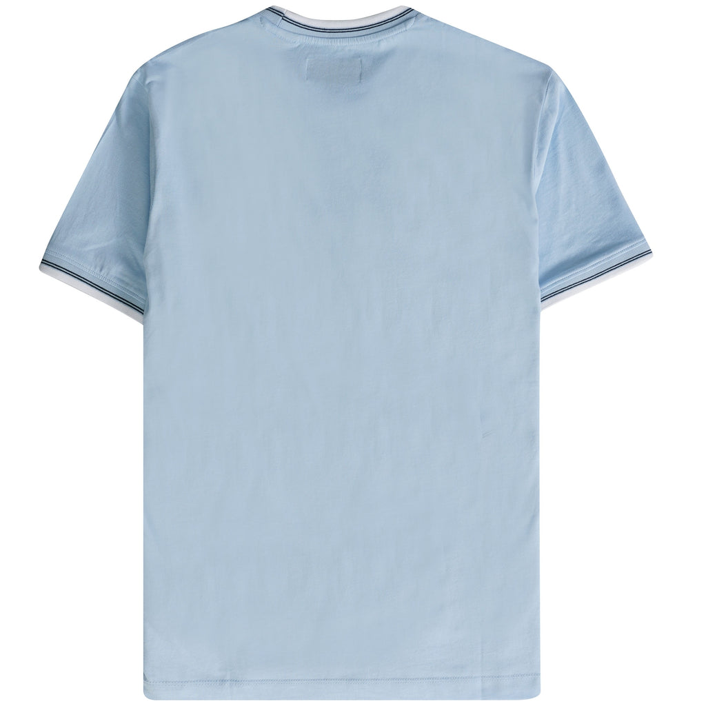 Original Penguin Tipped Sticker Pete Ringer T-Shirt - Cerulean