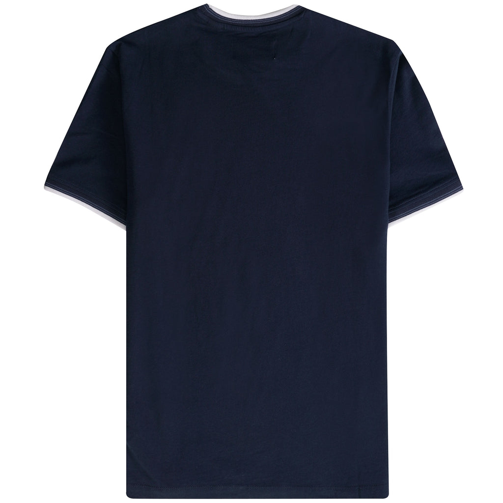 Original Penguin Sticker Pete Tipped Ringer Organic Cotton T-Shirt - Bright White