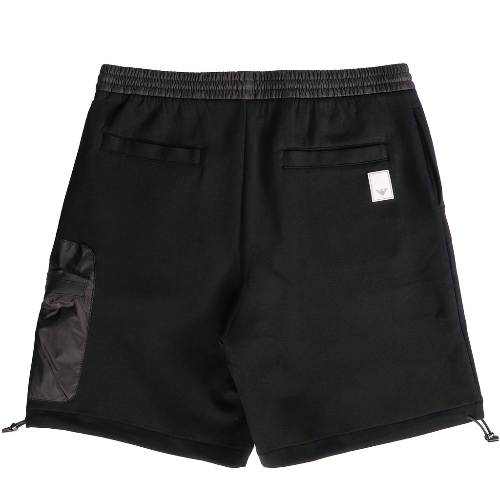 Emporio Armani Travel Essentials Double-Jersey Drawstring Board Shorts - Black