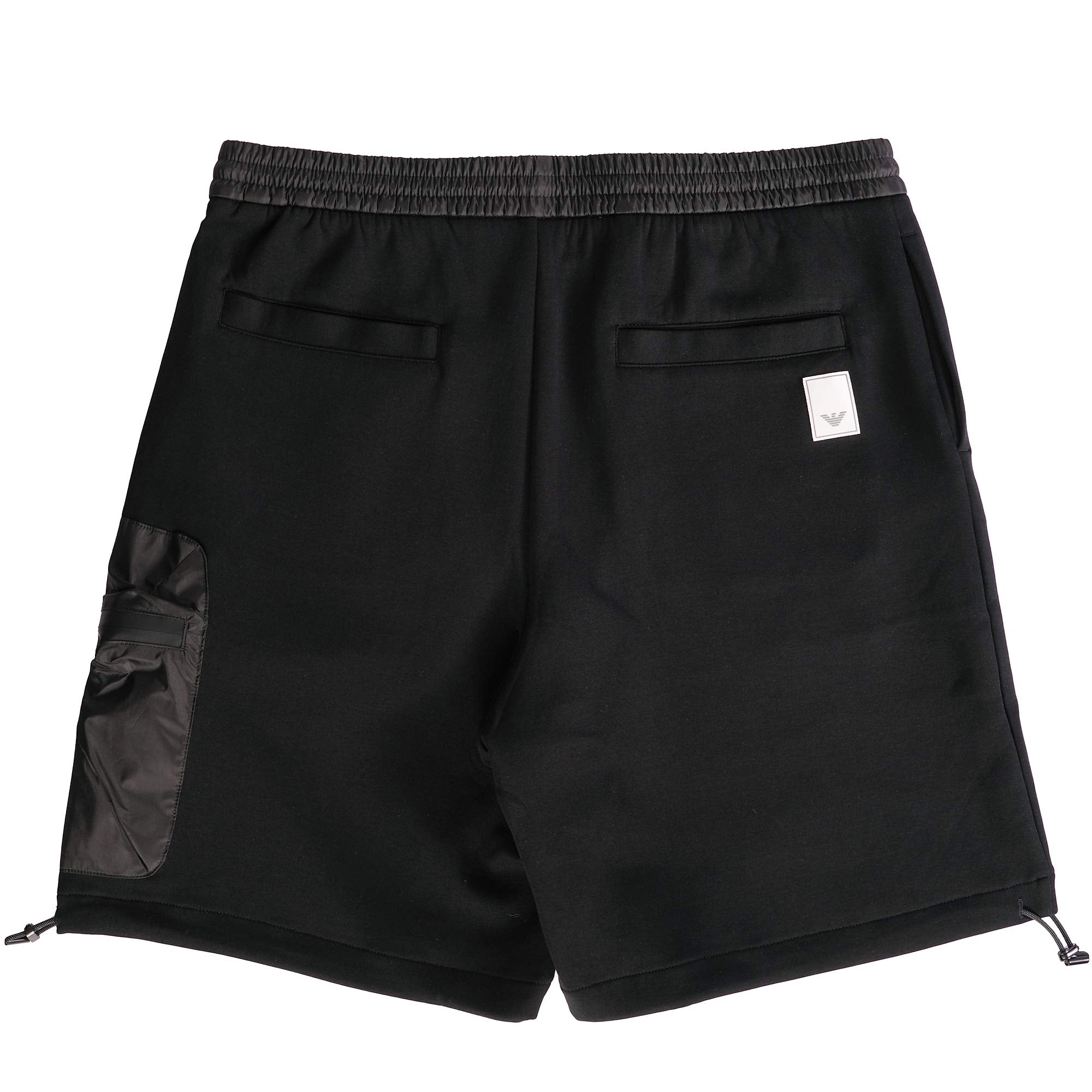 Emporio Armani Travel Essentials Double-Jersey Drawstring Board Shorts - Black