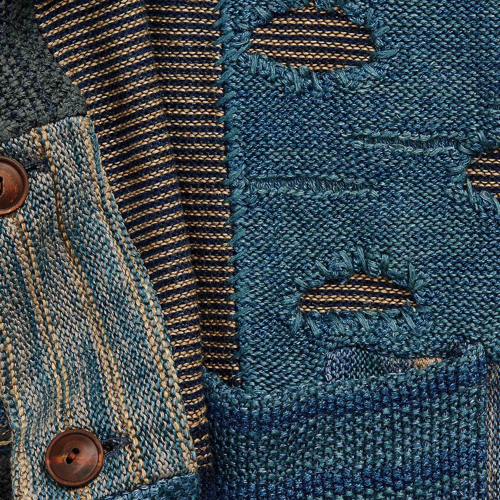 RRL by Ralph Lauren Patchwork Linen-Blend Cardigan - Indigo