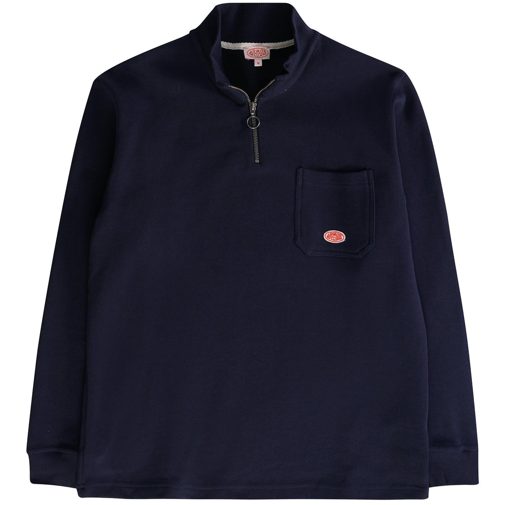 Armor Lux Heritage Zip-Neck Sweatshirt - Marine