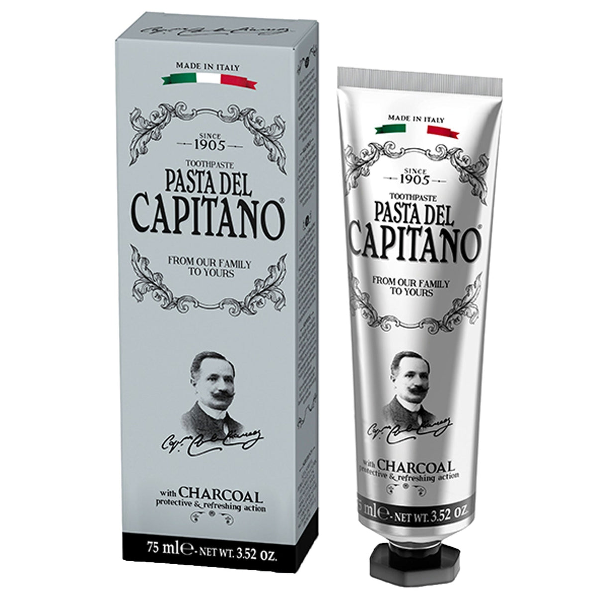 Pasta Del Capitano Vegetable Charcoal Toothpaste - 75ml