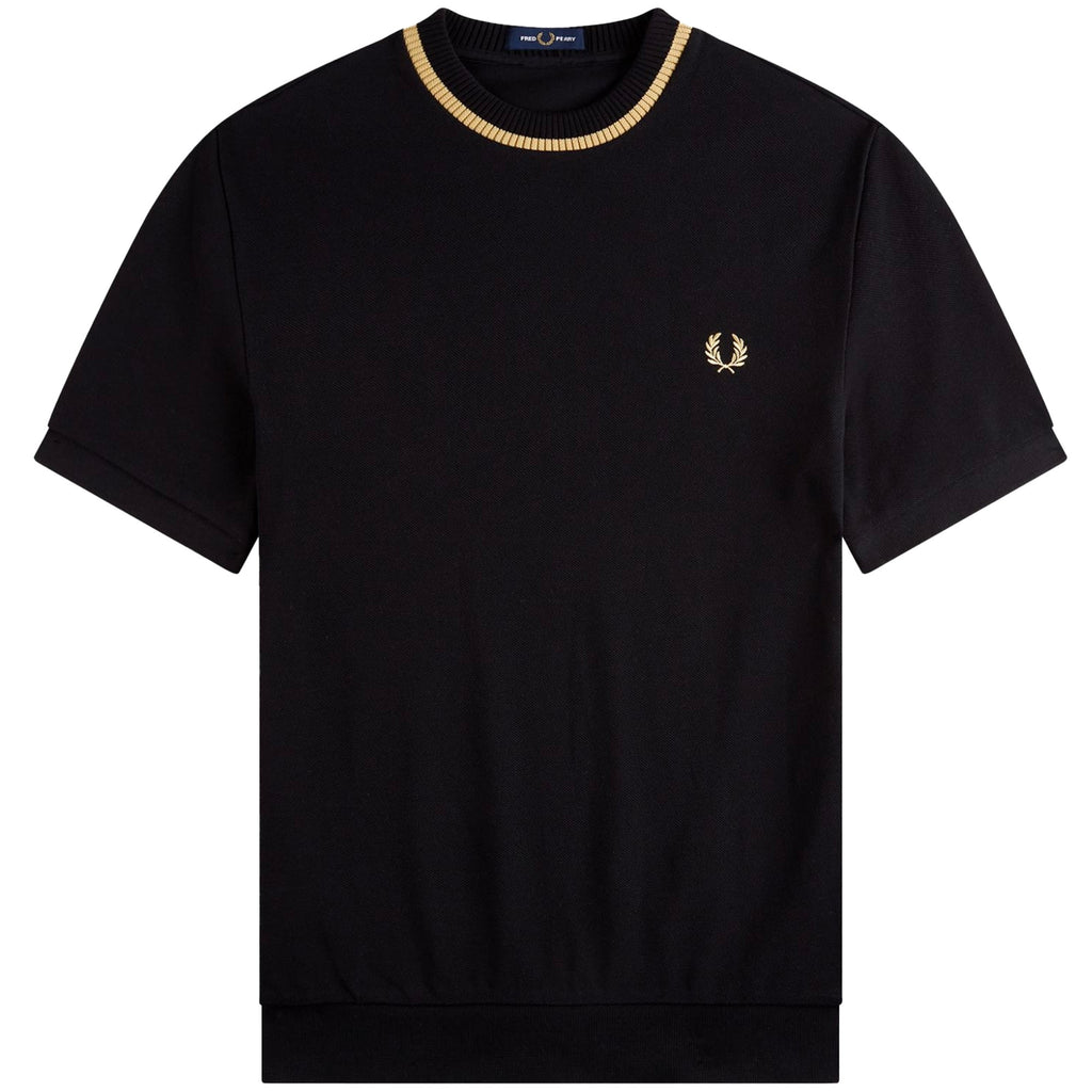 Fred Perry M7 Crew Neck Piqu  T-Shirt - Black/Gold