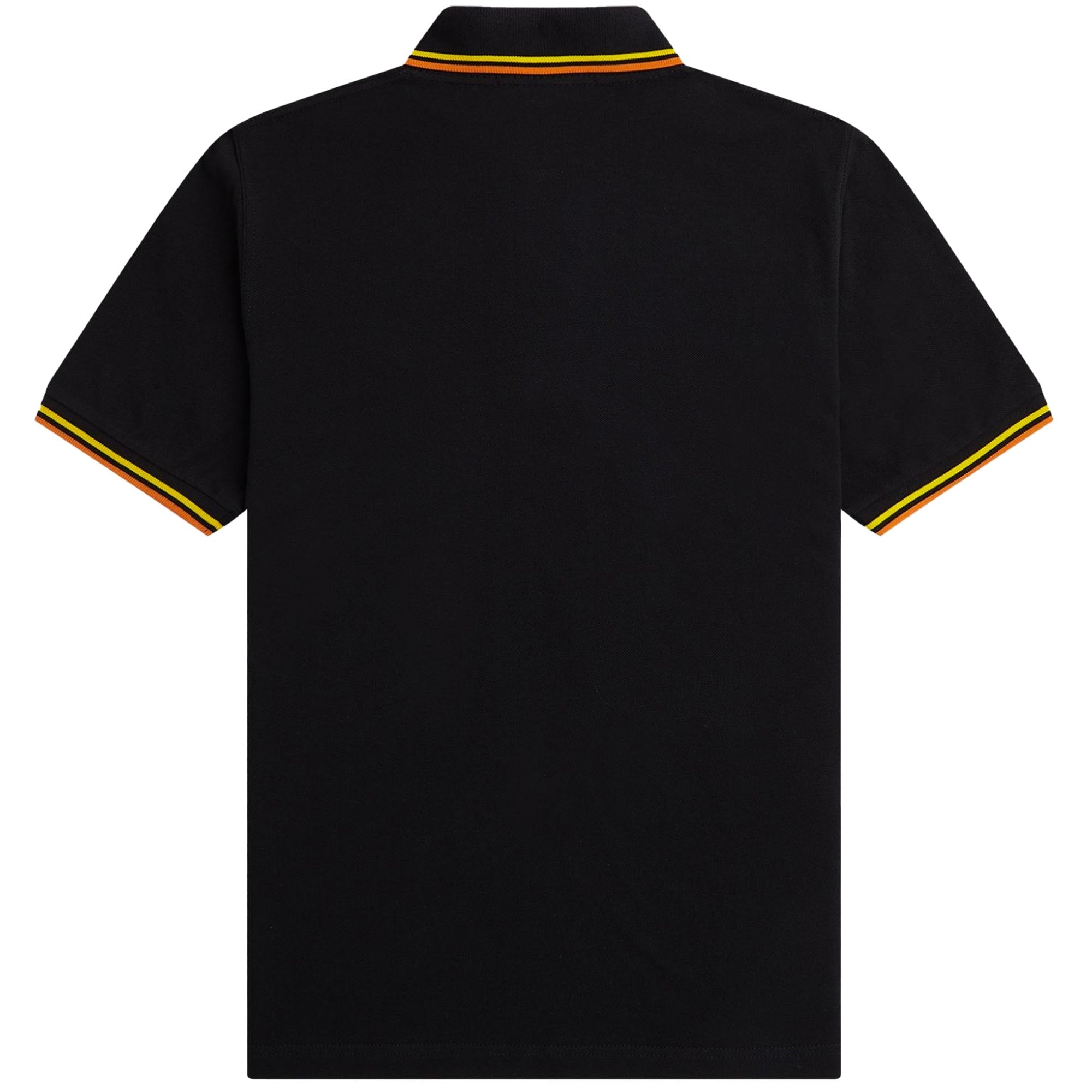 Fred Perry M12 Twin Tipped Polo Shirt - Black/Cyber Yellow & Orange