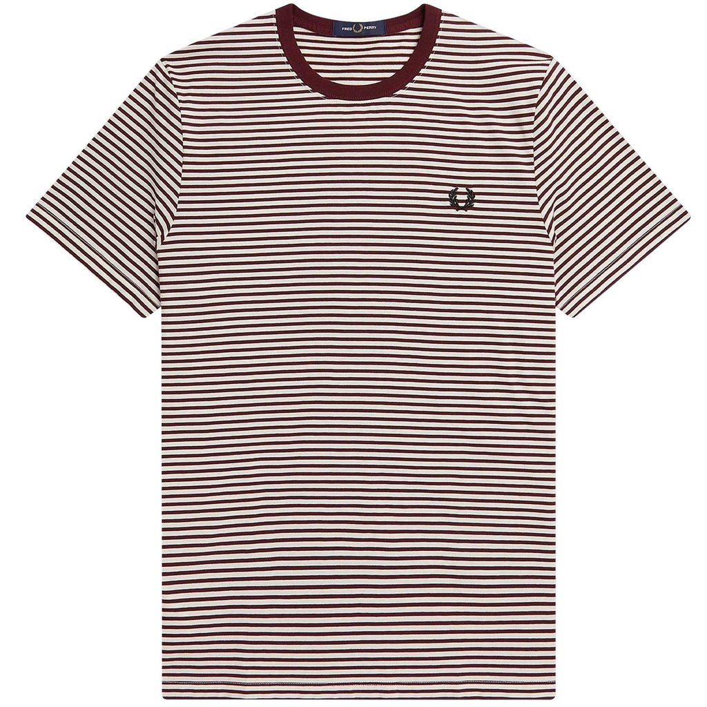 Fred Perry Fine Stripe T-Shirt - Oxblood