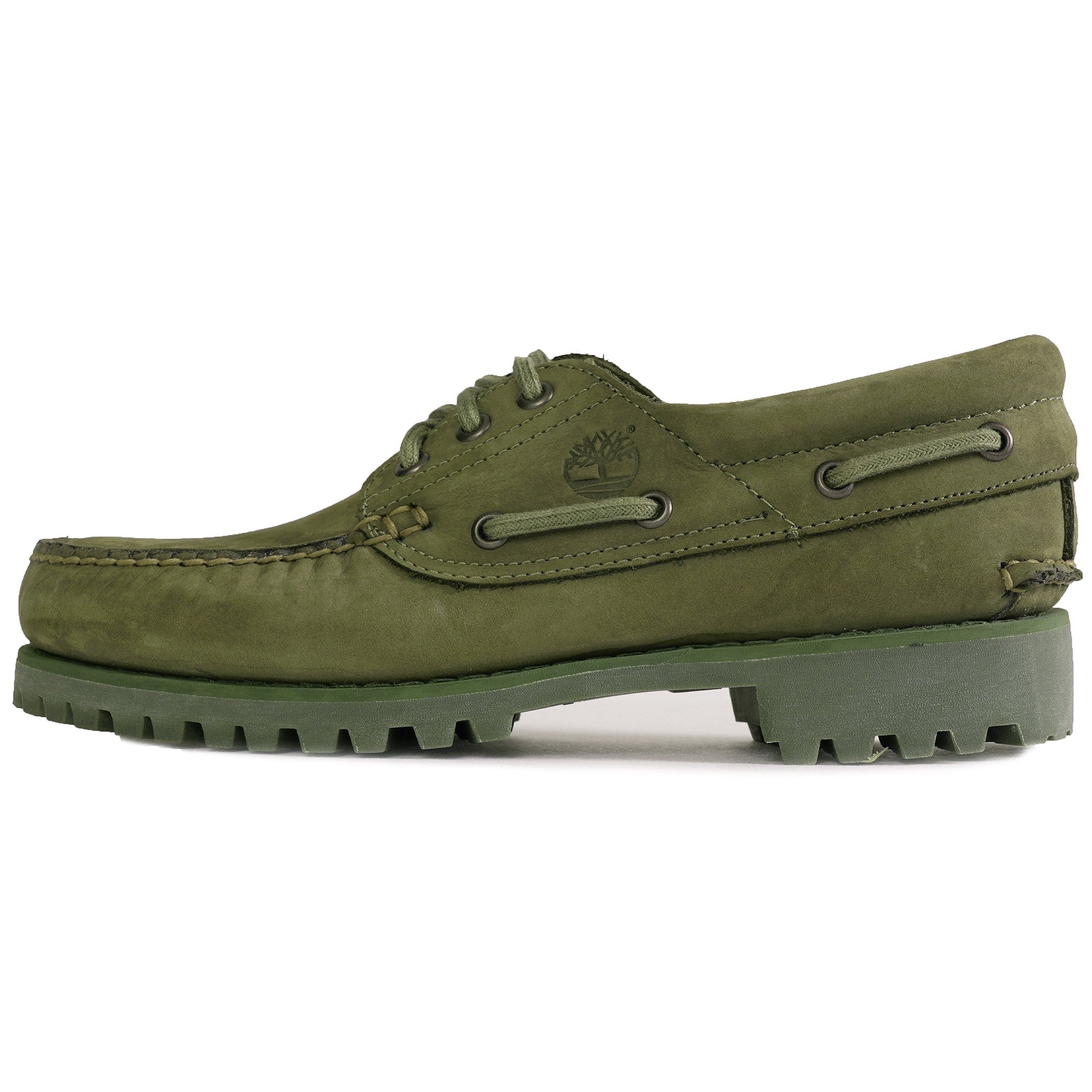 Timberland 3-Eye Lug Handsewn Boat Shoe - Green Nubuck