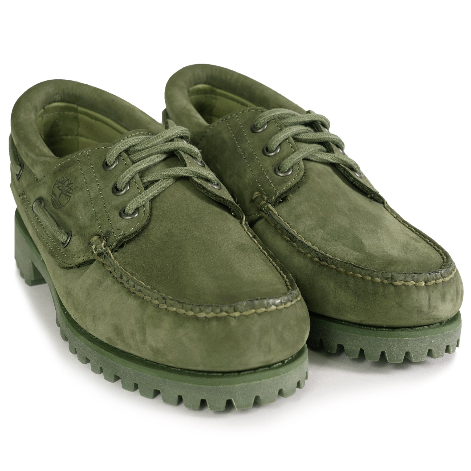 Timberland 3-Eye Lug Handsewn Boat Shoe - Green Nubuck