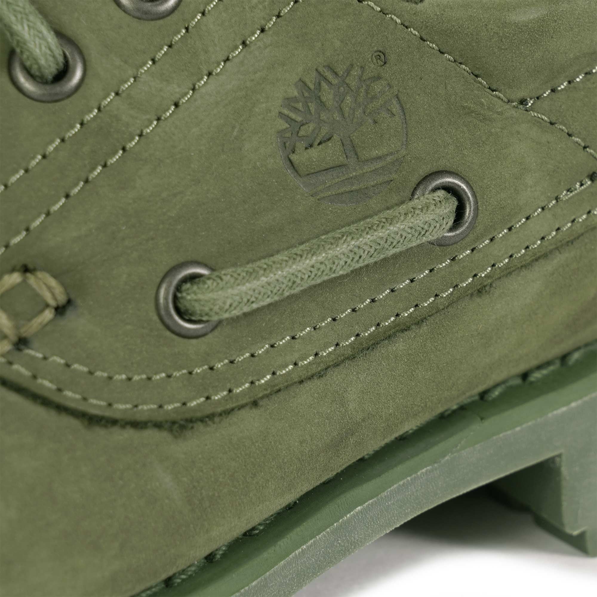 Timberland 3-Eye Lug Handsewn Boat Shoe - Green Nubuck