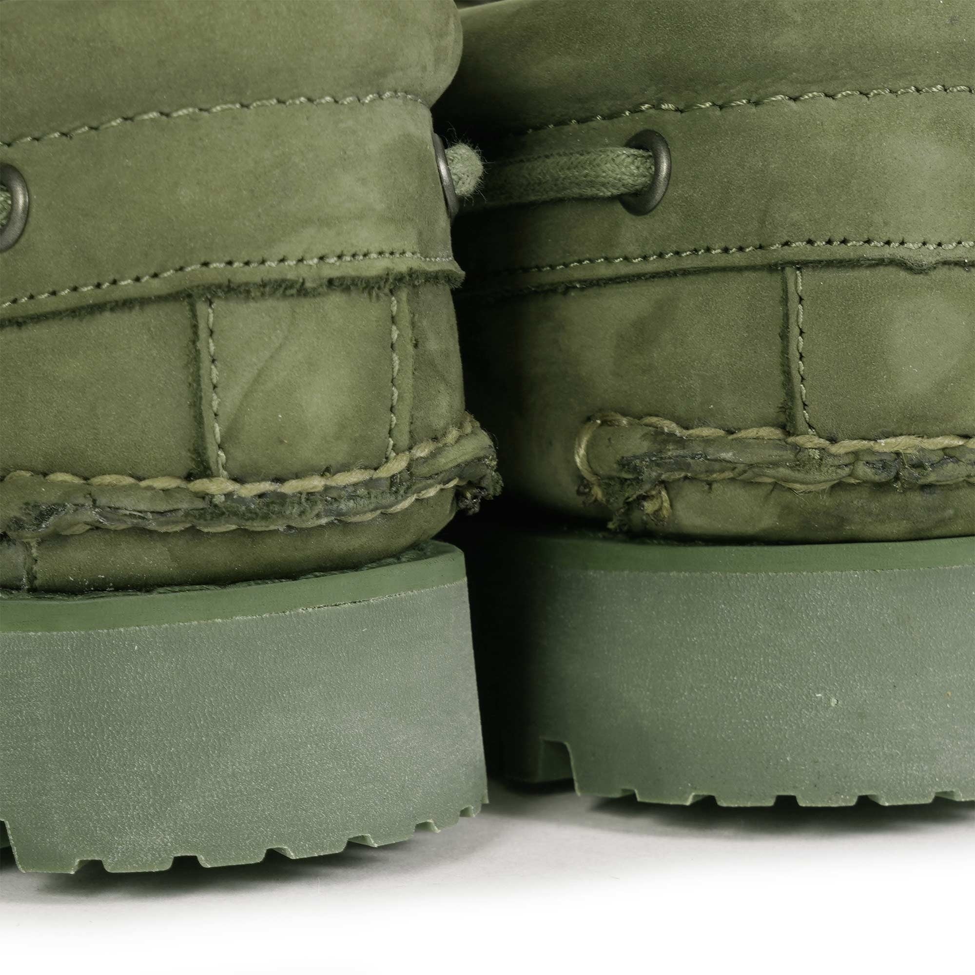 Timberland 3-Eye Lug Handsewn Boat Shoe - Green Nubuck