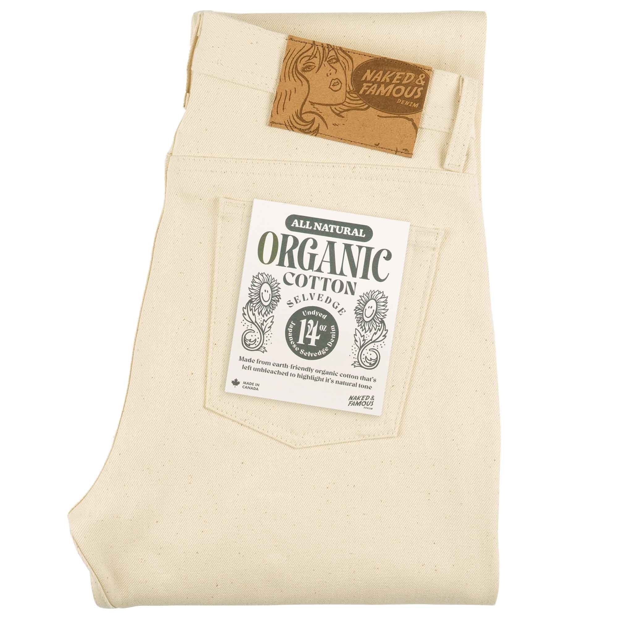 Naked and Famous Denim Weird Guy All Natural Organic Cotton Selvedge - Ecru
