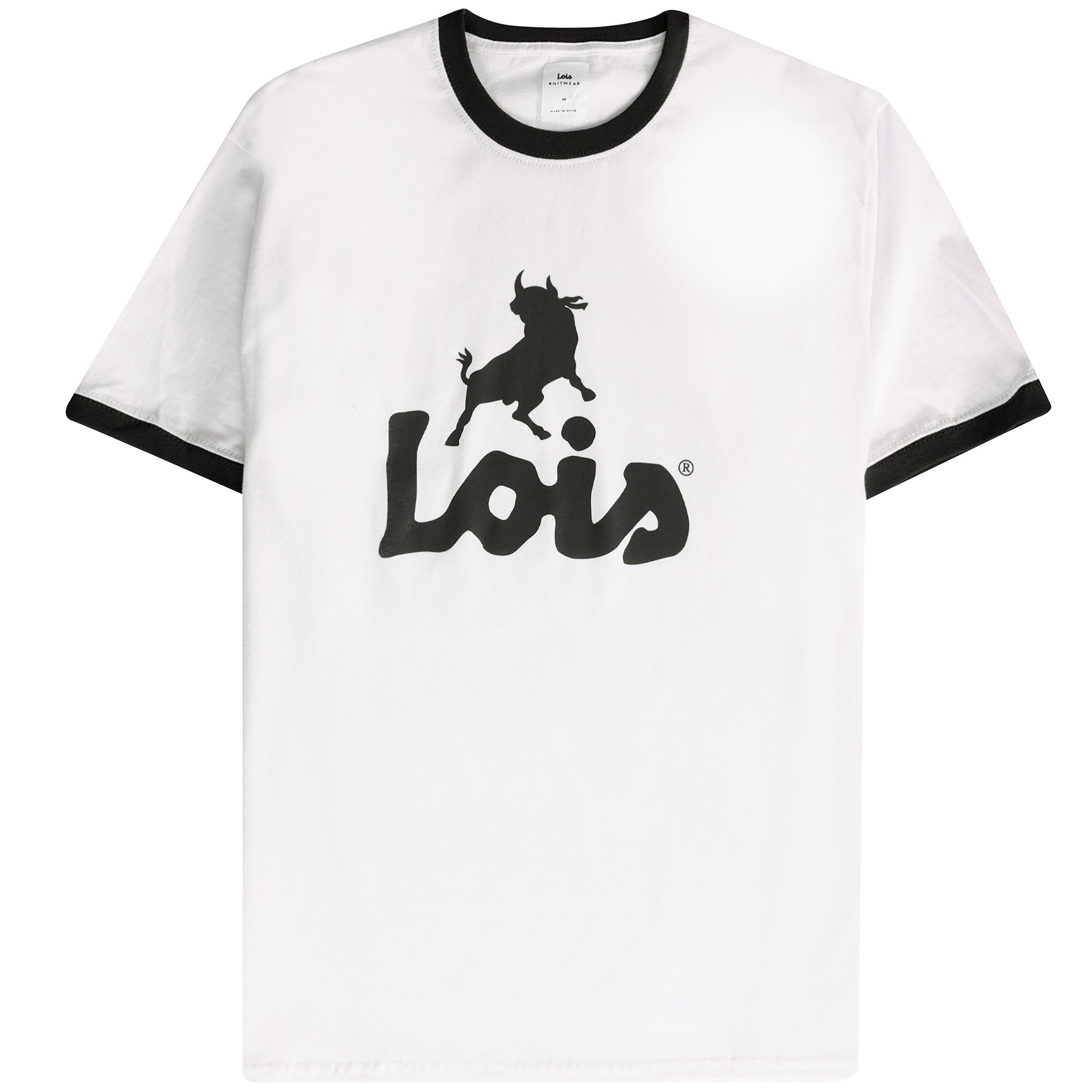 Lois Jeans Ringer T-Shirt - White/Black