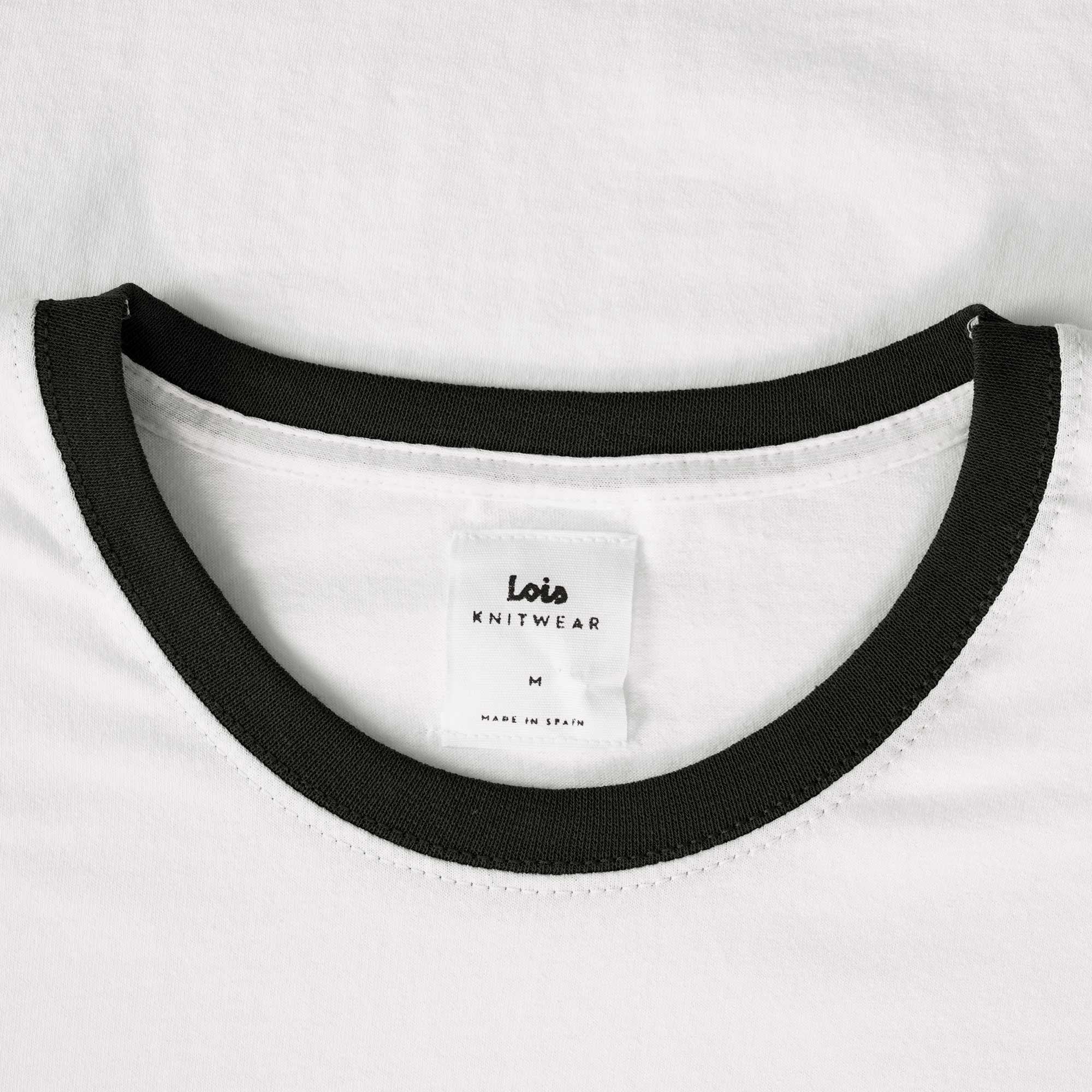 Lois Jeans Ringer T-Shirt - White/Black