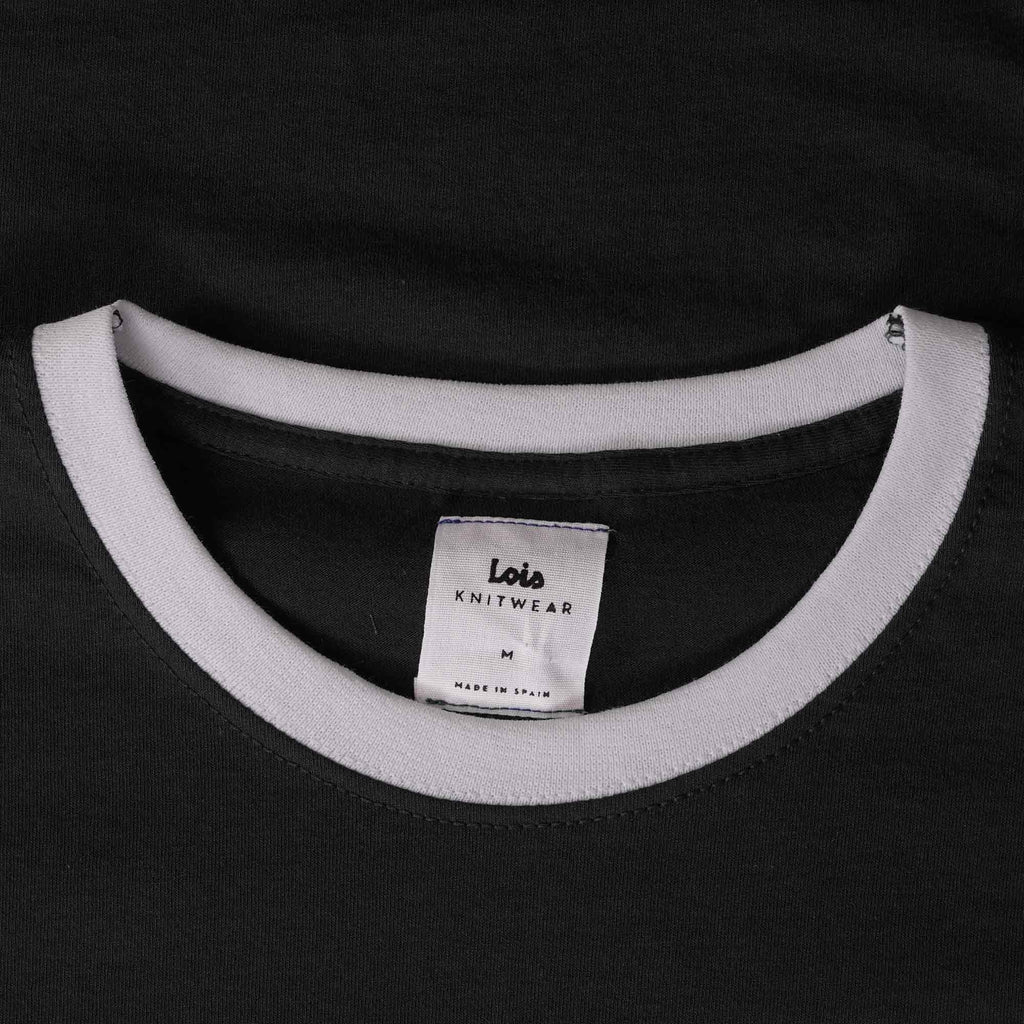 Lois Jeans Ringer T-Shirt - Black/Yellow