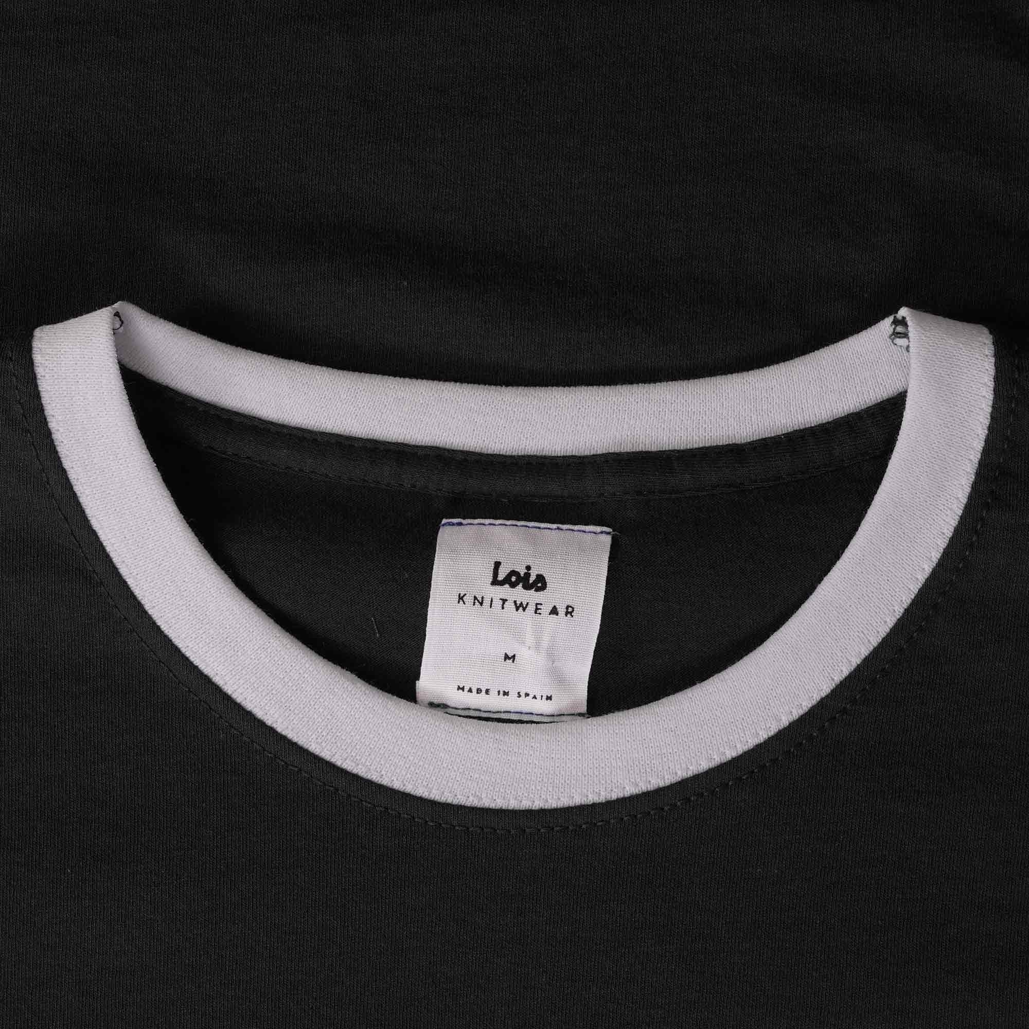 Lois Jeans Ringer T-Shirt - Black/Yellow
