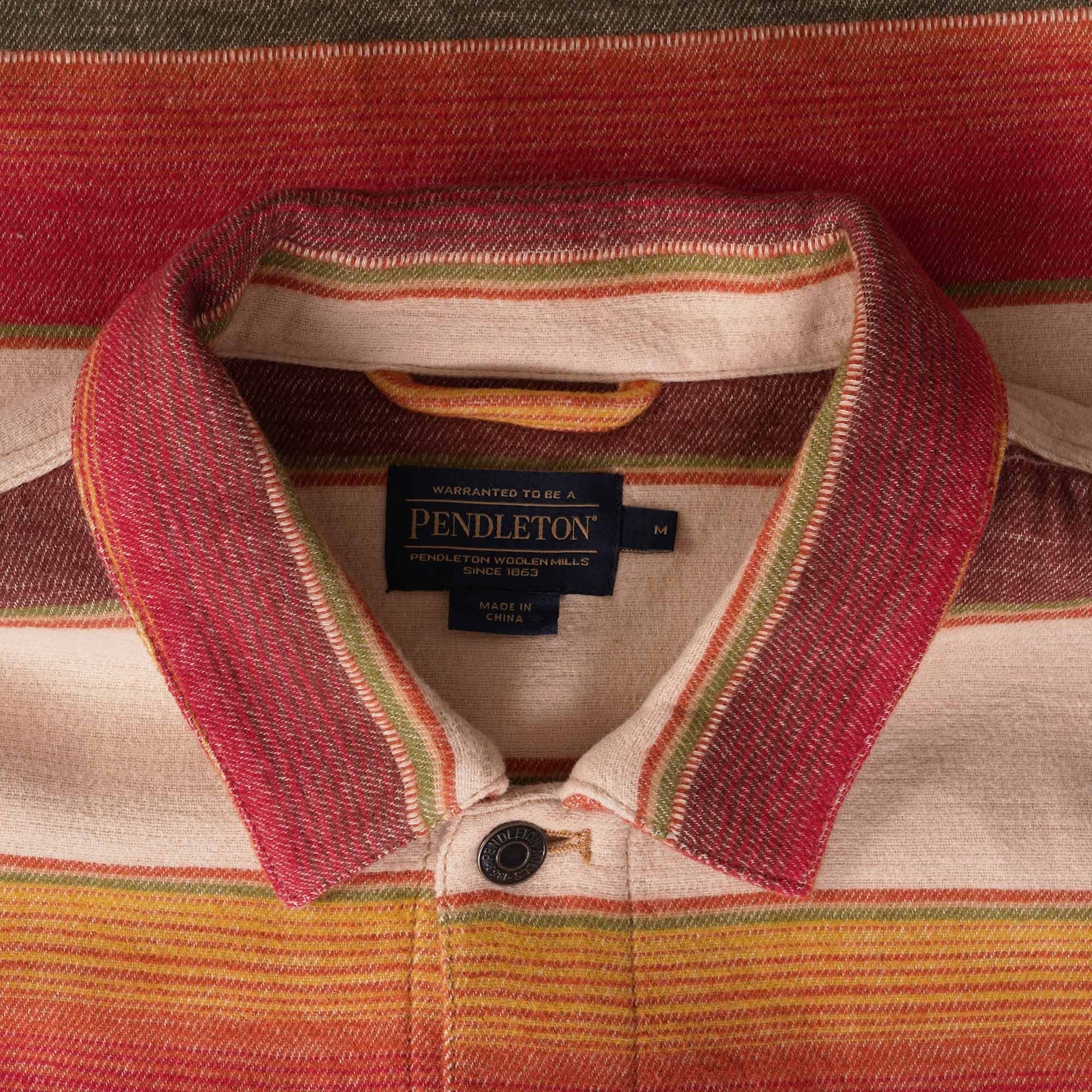Pendleton Woolen Mills Double Soft Driftwood Trucker Jacket - Sonora Stripe