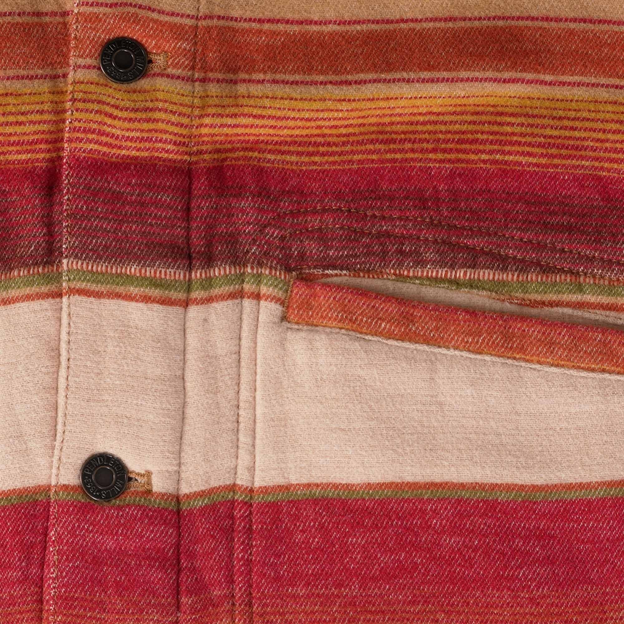 Pendleton Woolen Mills Double Soft Driftwood Trucker Jacket - Sonora Stripe